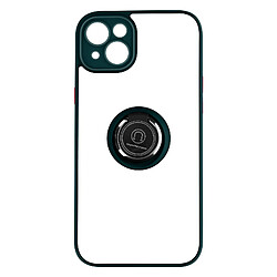 Avizar Coque pour iPhone 14 Plus Bi-matière Bague Métallique Support Vidéo vert