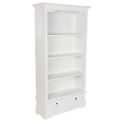 Pegane Etagère, meuble étagère en bois coloris blanc - longueur 97 x profondeur 34 x Hauteur 180 cm