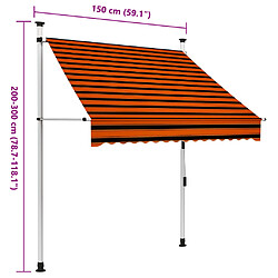 vidaXL Auvent manuel rétractable 150 cm Orange et marron pas cher