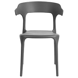 Beliani Lot de 4 chaises GUBBIO Matière synthétique Gris foncé pas cher