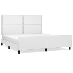 vidaXL Cadre de lit sans matelas blanc similicuir