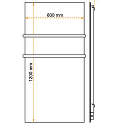 Ilo Radiateur électrique plat panneau rayonnant en verre 120x60cm 750W convertible en sèche serviette