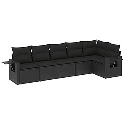 Maison Chic Salon de jardin 6 pcs avec coussins | Ensemble de Table et chaises | Mobilier d'Extérieur noir résine tressée -GKD45248