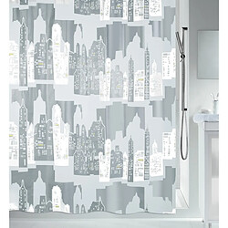 Spirella Rideau de douche PEVA SKYLINE 180x200cm Argent