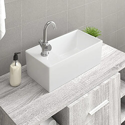 vidaXL Lavabo blanc 48x25x15 cm céramique