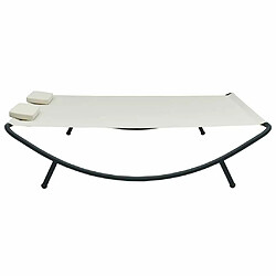 Avis Maison Chic Chaise longue d'extérieur| Bain de soleil Relax | Transat Tissu Crème -GKD91240