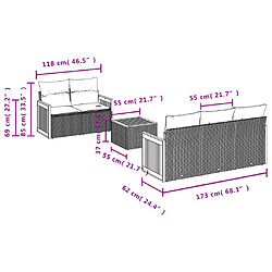 Avis Maison Chic Salon de jardin 6 pcs avec coussins | Ensemble de Table et chaises | Mobilier d'Extérieur gris résine tressée -GKD82812