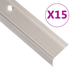 vidaXL Nez de marche forme en L 15 pcs aluminium 134 cm champagne