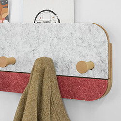 Acheter SoBuy FHK16-R Design Porte-Manteau Mural Porte-Serviette Penderie Patère Murale avec 5 Crochets en Bambou et Feutre pour Vestibule, Entrée