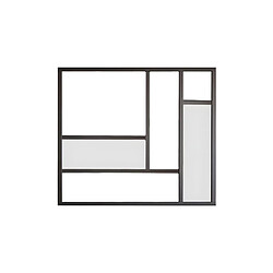 Vente-Unique Verrière atelier design en aluminium thermolaqué avec miroirs 150x130 cm - Noir - ELEXIA