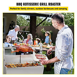 Avis Grill Rotatif Barbecue Charbon électrique Bbq Rôtissoire Acier Inox - 60 Kg, 25 W, Pour un usage commercial & domestique, Réglable en Hauteur