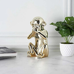 The Home Deco Factory Statue en dolomite Singe 17 x 15 x 28 cm Or.