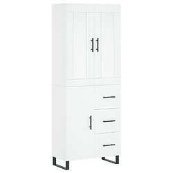 vidaXL Buffet haut Blanc 69,5x34x180 cm Bois d'ingénierie