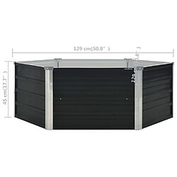 vidaXL Jardinière surélevée Anthracite 129x129x45 cm Acier galvanisé pas cher