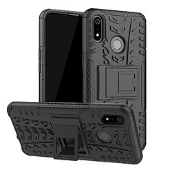 Wewoo Coque Pour OPPO Realme 3 Texture de pneu TPU antichoc + PC Housse de protection avec support noir