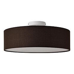 Helloshop26 Plafonnier design lampe de plafond stylée moderne 3 douille e27 plasitque textile organza diamètre de 45 cm marron blanc 03_0005934