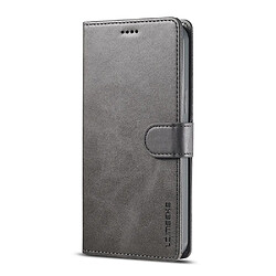 Etui en PU + TPU avec support et porte-cartes gris pour votre Apple iPhone 13 6.1 pouces