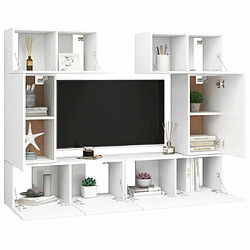 Avis Maison Chic Ensemble de meubles TV 6 pcs | Banc TV Moderne pour salon | Meuble de Rangement - Blanc Aggloméré -MN17376