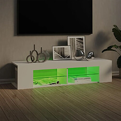 Acheter Maison Chic Meubles TV avec lumières LED - Banc TV pour salon blanc 135x39x30 cm -MN54291