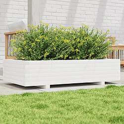 vidaXL Jardinière blanc 110x60x26,5 cm bois de pin massif