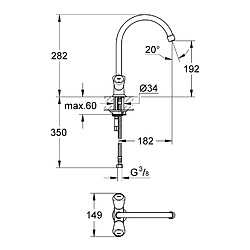 Grohe 31 819 001 Costa S Mitigeur de cuisine 12,7 mm