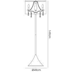 Avis Luminaire Center Lampadaire Trace avec ChromeAbat jour 4 Ampoules chrome poli//PVC/cristal