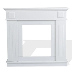 Mobili Rebecca Cadre Decoratif Cheminée Decorative Bois Blanc 100x109x26