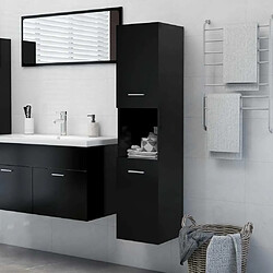 Maison Chic Armoire de salle de bain,Meuble de rangement,Meuble haut Noir 30x30x130 cm Aggloméré -GKD616029