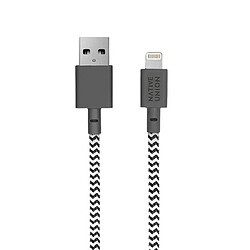 NATIVE UNION Câble Eco Belt USB-A vers Lightning - 3m Zèbre Multicolore