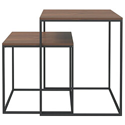 Avis Maison Chic Ensemble de 2 Tables basses,Table Console pour salon Bois d'ingénierie et métal -MN62981