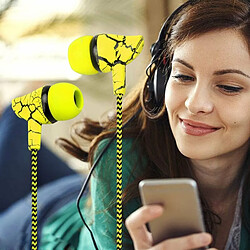 Filaire Crack Sport Casque Super Bass 3.5Mm Écouteur Écouteur Avec Microphone Mains Libres Casque Jaune pas cher