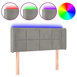 Maison Chic Tête de lit scandinave à LED,meuble de chambre Gris clair 103x16x78/88 cm Velours -MN36966