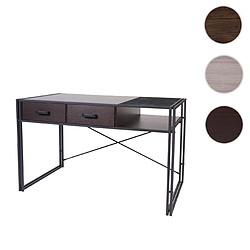 Mendler Bureau HWC-H91, bureau bureau informatique, industriel 76x120x70cm ~ brun foncé