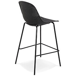 Acheter Alterego Tabouret snack mi-hauteur perforé 'LOKI MINI' noir intérieur / extérieur