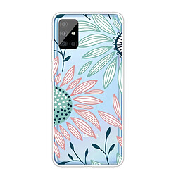 Coque en TPU impression de motifs sylish fleur pour votre Samsung Galaxy A51 SM-A515