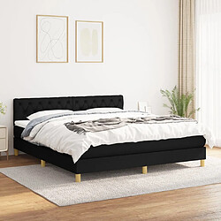 Maison Chic Lit Adulte - Lit simple Lit à sommier tapissier avec matelas moelleux - Meuble de Chambre - Noir 160x200 cm Tissu -MN76919