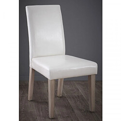 Acheter Dansmamaison Duo de chaises Simili Cuir Blanc - SAMET