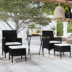 Maison Chic Table de bistro et chaises d'extérieur 5 pcs,Ensemble de bistro de jardin pour relax poly rotin et verre trempé -GKD289223