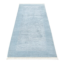 Avis Vidal Tapis de couloir en laine 201x79 bleu Darya