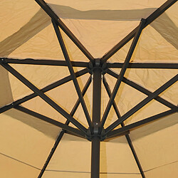 Decoshop26 Parasol de restauration sans volant Ø 5m polyester/aluminium 28kg crème avec pied 04_0003863 pas cher