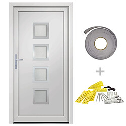 vidaXL Porte d'entrée blanc 98x190 cm PVC