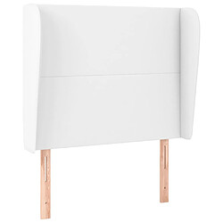 Maison Chic Tête de lit scandinave avec oreilles,meuble de chambre Blanc 93x23x118/128 cm Similicuir -MN71059