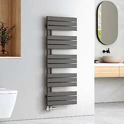 EMKE Radiateur Panneau, Sèche-serviette eau Chaude, Porte-Serviettes Pour Le Chauffage de la Salle de Bain, Chauffe Serviettes à Température Constante, 130x50cm, 695W, Anthracite