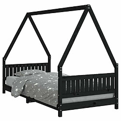 Maison Chic Lit simple Cadre de lit pour enfants,Lit d'Enfant Moderne noir 90x200 cm bois de pin massif -MN43172 