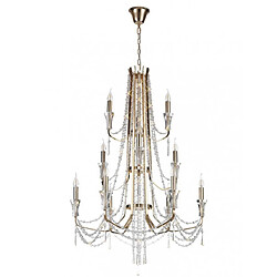 Acheter Luminaire Center Chandelier sans abats jours Armand Or français 12 ampoules 152cm