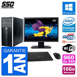 PC Tour HP Pro 6300 CMT Ecran 19" Intel G630 RAM 16Go SSD 960Go Windows 10 Wifi - Occasion