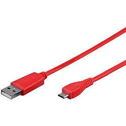 Wentronic Goobay USB A - Micro-USB B 1m 1m USB A Micro-USB B Mâle Mâle Rouge câble USB - Câbles USB (1 m, USB A, Micro-USB B, 2.0, Mâle/Mâle, Rouge)