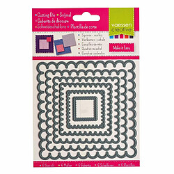 Vaessen creative 3624-003 Pochoirs Emporte-Pièces Pétoncles Carrés pour Découpeuse Métal, Gris, 12 x 12 x 0,1 cm