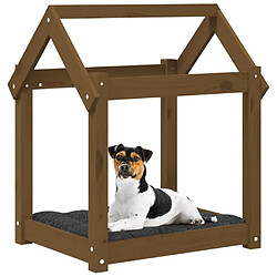 Avis vidaXL Lit pour chien Marron miel 61x50x70 cm Bois de pin solide