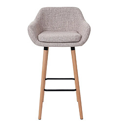 Acheter Decoshop26 Tabouret de bar chaise de comptoir avec repose-pieds en tissu gris crème style scandinave 04_0005297